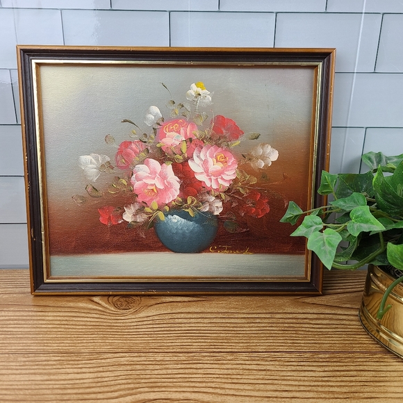 Vintage Other - Vintage floral oil painting